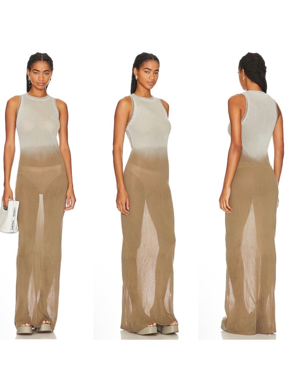 NWT Cotton Citizen Revolve Rio Maxi Dress Chai Cast Medium